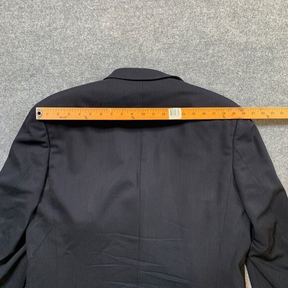 Vintage Hugo Boss Blazer Mens 42L Long Indigo Blue Wool Einstein Sigma Made USA - Picture 12 of 14